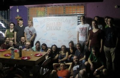 The Kairos staff greeted us with a special welcome board that had each student's name on it.
