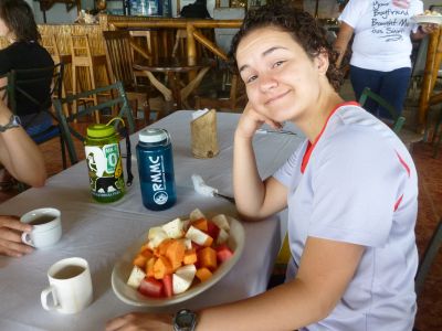 Fresh fruit for breakfast every morning