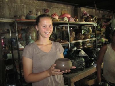 Kara shows one of her works in progress
