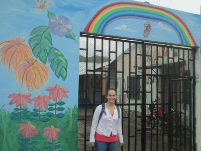 Molly at the entrance of Mayflower