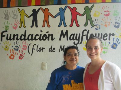 Molly with her supervisor, the director of Mayflower, a residential facility for deaf children