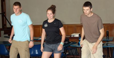Dean, Malaina and Neal dance.