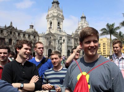 Andrew, Brody, Matt, Stefan, Brian, Michael and Derek outside the Government Palace.