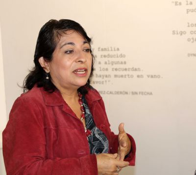 Peru SST Study Coordinator Celia Vasquez tells students what it was like to live through the Shining Path war in Lima.