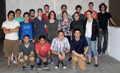 Students pause for a group photo on the sixth floor of the Museo de la Nacion.