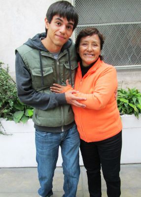 Armando with his host mother.