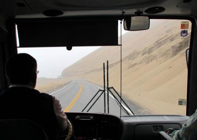 View from the bus along the highway north of Lima.