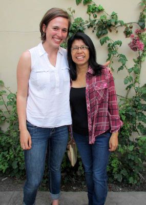 Irene with her host mother, Rosario.
