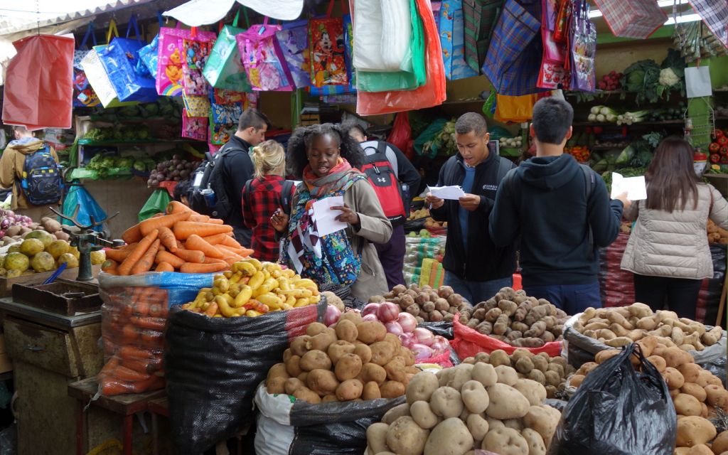 Shopping in the market