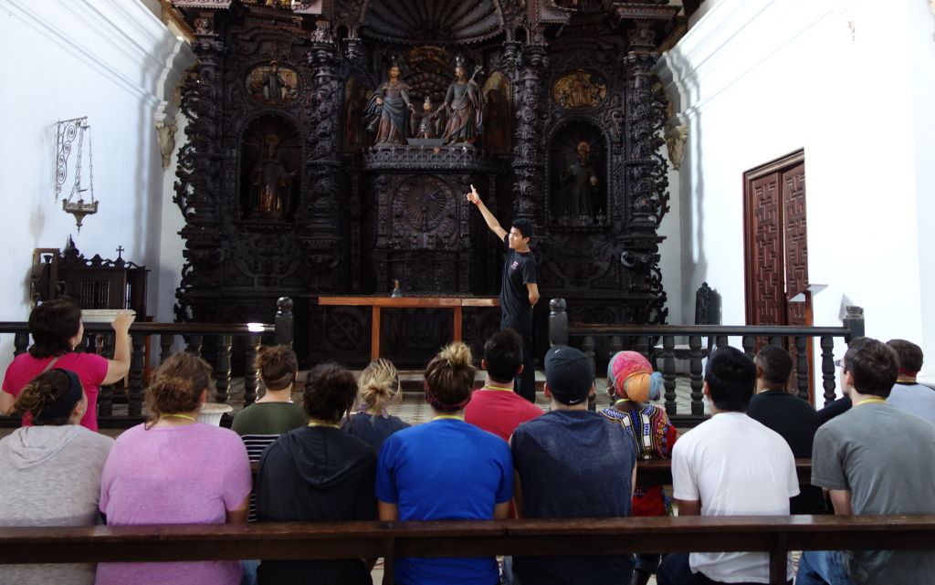 wood altar of the Jesuit chapel