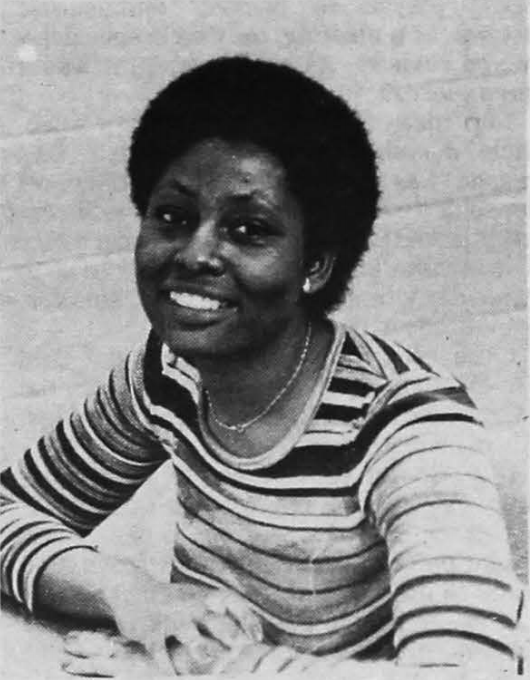Sylvia Dyson, the first full-time director of the Cross Cultural Relations Center. Photo by Winston Gerig, The Goshen College Record - Vol. 88 No. 2 (September 22, 1978).
